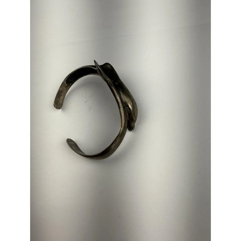 Kabana Sterling Silver Dolphin Cuff Bracelet 925 Sea Life Animal Statement 24.6g